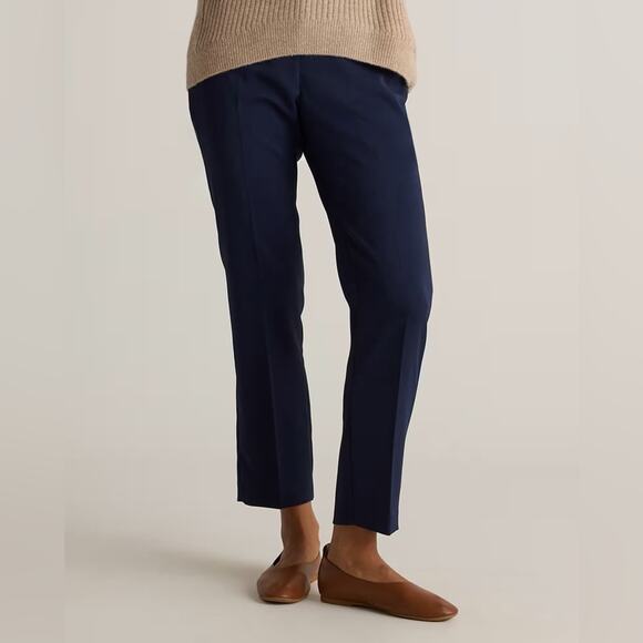 New Quince Stretch Crepe Ankle Pants in Navy Women’s size 4 Dress Office Work - Picture 1 of 6